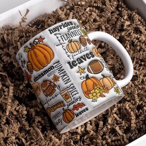 Fall Vibes Mug – 11 oz & 15 oz Sublimation Coffee Mug, Cozy Season, Sweater Mood